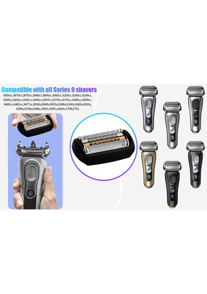 Braun 9 Serisi Folyo Tıraş Makinesi 9040S, 9080CC, 9093S, 9095CC, 9240S, 9242S, 9260S, 9280CC Için 92S Yedek Tıraş Makinesi Başlığı (Yurt Dışından)