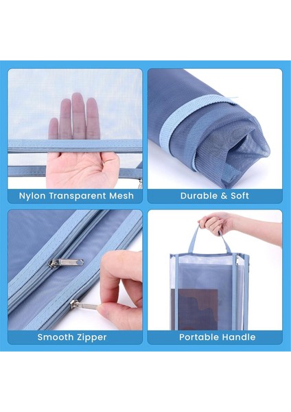 20'li Paket File Fermuarlı Poşetler, Masa Üstü Oyunları ve Bulmaca Depolama Için Çift Duvarlı Naylon File Poşetler (Yurt Dışından)