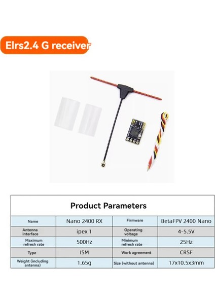 Elrs Alıcısı 2.4ghz Nano Expresslrs Alıcısı Crsf T Tipi Anten ile Rc Fpv Traversing Iha Parçaları (Yurt Dışından)
