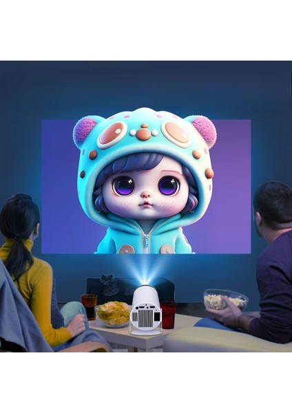 1280 * 720P Akıllı Wıfı Projektörü Taşınabilir Bluetooth Tv Ev Sineması HDMI Android Mini Projektör,