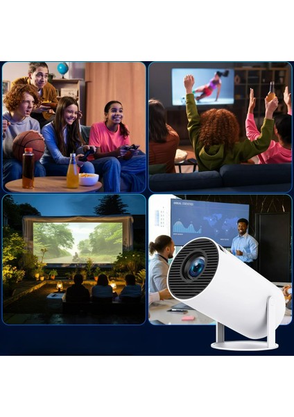 1280 * 720P Akıllı Wıfı Projektörü Taşınabilir Bluetooth Tv Ev Sineması HDMI Android Mini Projektör,