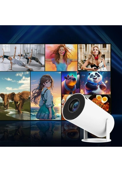 1280 * 720P Akıllı Wıfı Projektörü Taşınabilir Bluetooth Tv Ev Sineması HDMI Android Mini Projektör,