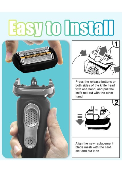 Braun 9 Serisi Folyo Tıraş Makinesi 9040S, 9292CC, 9293S, 9295CC, 9296CC, 9297CC, 9299S Için 92B Yedek Tıraş Makinesi Başlığı (Yurt Dışından)