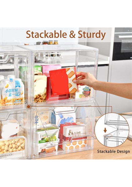 Paket Kapaklı Şeffaf Saklama Kutuları, Çantalar, Kozmetikler, Çok Amaçlı Saklama Kutuları Için Istiflenebilir Akrilik Vitrin (Yurt Dışından) fırsatları