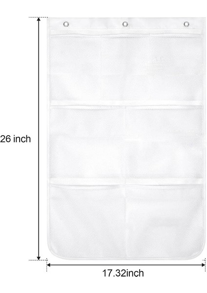 Ağ Duş Rafları Asılı, Hızlı Kuruyan Duş Düzenleyici, 7 Cepli Banyo Düzenleyici Çanta Tote Gemi Seyahati Için 2'li Paket (Yurt Dışından)