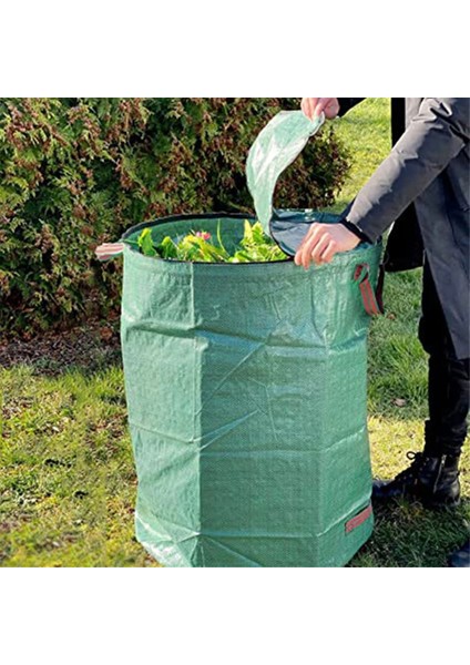 Kapaklı Bahçe Yaprağı Torbası Bahçe Yaprağı Çöp Toplama Torbası Tekrar Kullanılabilir Atık Torbaları Su Geçirmez ve Yırtılmaya Dayanıklı, B (Yurt Dışından)