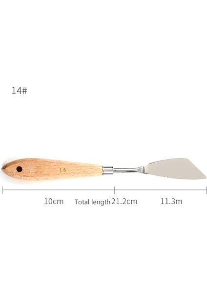 No.14 Tarzı Palet Bıçağı Boyama Paslanmaz Çelik Spatula Palet Bıçağı Yağlı Boya Metal Bıçaklar Ahşap Saplı Fc (Yurt Dışından)