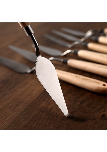 No.14 Tarzı Palet Bıçağı Boyama Paslanmaz Çelik Spatula Palet Bıçağı Yağlı Boya Metal Bıçaklar Ahşap Saplı Fc (Yurt Dışından) indirimleri