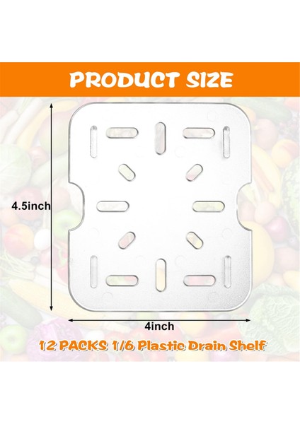 1/6 Boyutlu Gıda Tepsisi Için 12 Adet Plastik Drenaj Rafı Şeffaf Plastik Izgara Akrilik Gıda Drenaj Tepsileri Plastik Drenaj Tepsisi (Yurt Dışından) fiyatları