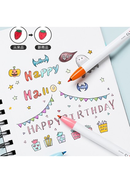 Macenta Stili 1 Adet Japonya Zebra Clickart Push-Tipi Suluboya Kalem WYSS22 Anti-Halo Boyama Öğrenci El Hesabı Boyama Renk Anti-Kuru Kanca Kalem (Yurt Dışından)
