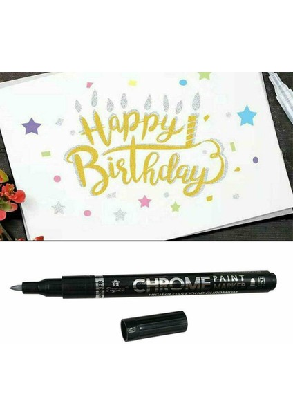 1.0mm Tarzı 3 Parça Sıvı Krom Marker Seti, Gümüş Sanat Sıvı Ayna Krom Marker Ayna Yansıma Işareti Kalem Kaya Boyama Malzemeleri (Yurt Dışından) fırsatları