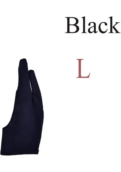 Siyah-L 1 Adet Sanatçı Çizim Eldiveni Herhangi Bir Gra Çizim Tableti Için 2 Parmak Kirlenme Önleyici Hem Sağ Sol El Için Ücretsiz Boyut Siyah Kırmızı Mavi (Yurt Dışından)