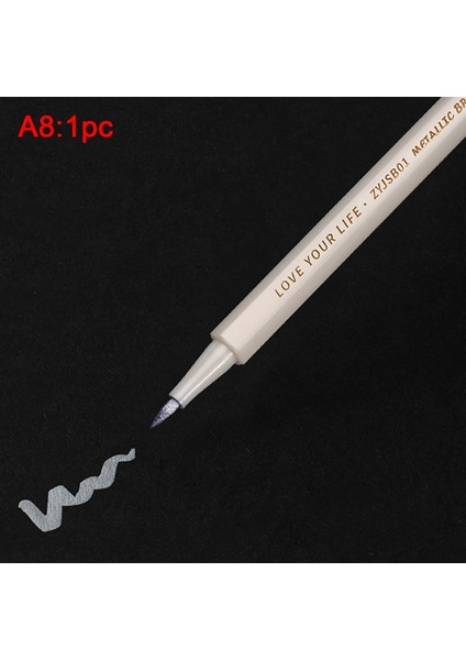 A8 Stili Metal Işaretleyici Scrapbooking Craft Maker Fırça Yuvarlak Uçlu Sanat Kalem Ofis Malzemeleri Çizim Kırtasiye Renkli Boyama Kalemler (Yurt Dışından)