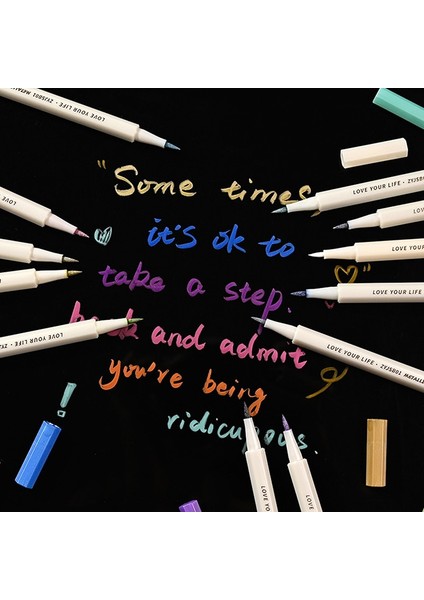 A8 Stili Metal Işaretleyici Scrapbooking Craft Maker Fırça Yuvarlak Uçlu Sanat Kalem Ofis Malzemeleri Çizim Kırtasiye Renkli Boyama Kalemler (Yurt Dışından) indirimleri