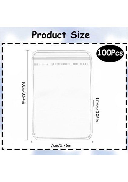 100 Adet 2,8 x 4 Inç Pvc Mücevher Poşetleri Şeffaf Plastik Mücevher Poşetleri Kendinden Yapışkanlı Fermuarlı Kese Düzenleyici Kararma Önleyici Poşet (Yurt Dışından)