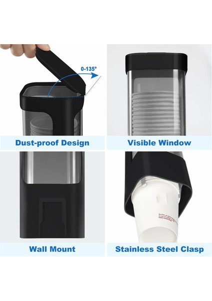 Bardak Dağıtıcı, Duvara Monte Su Soğutucu Bardak Tutucu 3-5oz Küçük Bardaklara Uygun, Ev, Ofis, Hastane Için Çekme Tipi Bardak Tutucu (Yurt Dışından)