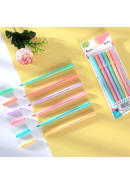 1 Takım Stili 6 Adet Fırça Kalem Seti Pastel Işaretleyiciler Fırça Seti Sanat Marcadores Renk Fosforlu Kalem Kaligrafi Okul Malzemeleri Kırtasiye (Yurt Dışından)
