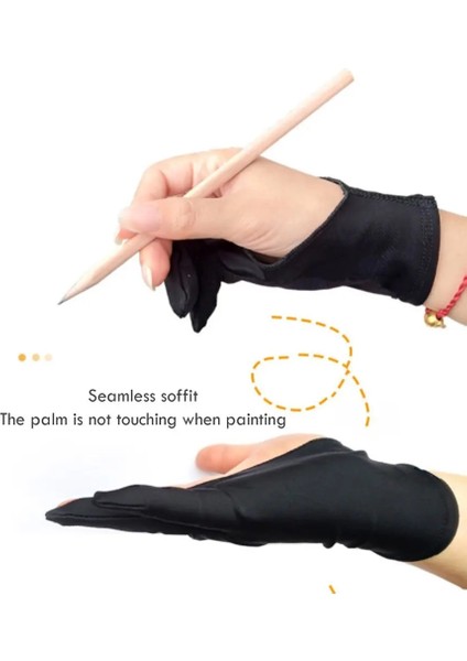 Anti-Dokunmatik Ekran S Stili Huion Grafik Tablet Için Profesyonel Sanatçı Çizim Eldiven Çizim Iki Parmak Kirlenme Önleyici Eldiven Yeni Moda (Yurt Dışından) fırsatları