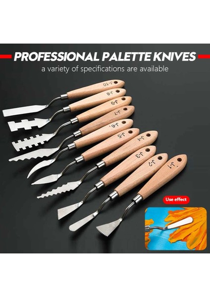 01 J4 Stili Profesyonel Palet Bıçakları Sanatçı Yağlıboya Güzel Resim Aracı Için Çok Türleri Karışık Paslanmaz Çelik Kazıyıcı Sanat Malzemeleri (Yurt Dışından) modelleri