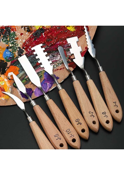 01 J4 Stili Profesyonel Palet Bıçakları Sanatçı Yağlıboya Güzel Resim Aracı Için Çok Türleri Karışık Paslanmaz Çelik Kazıyıcı Sanat Malzemeleri (Yurt Dışından) indirimleri