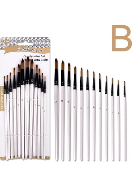 B Tarzı Naylon Saç Ahşap Saplı Suluboya Boya Fırçası Kalem Seti Öğrenmek Için Diy Yağlı Akrilik Boyama Sanat Boya Fırçaları Malzemeleri (Yurt Dışından)