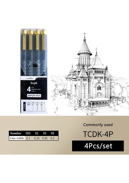 4 Adet Set A-1 Stili Pigment Liner Mikron Mürekkep Sanat Marker Kalem Kaligrafi Fırçası Kalemler Siyah Fineliner Eskiz Manga Çizim El Yazısı Beyaz Kalem (Yurt Dışından)