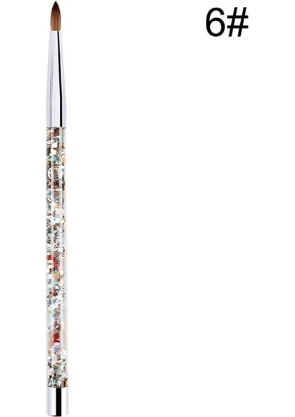 No.6 Tarzı Nail Art Fırça Akrilik Uv Jel Glitter Çizim Boyama Fırçaları Kristal Saplı Naylon Saç Oyma Çiçek Kalemleri Nail Art Kaynağı (Yurt Dışından)