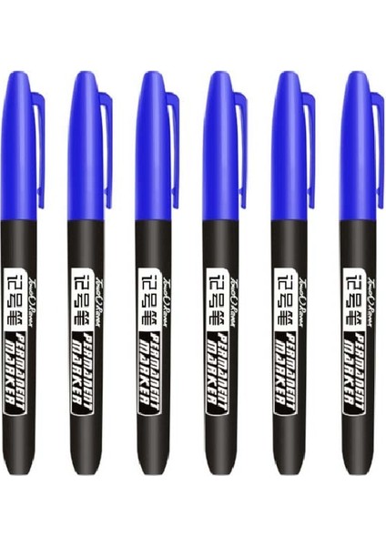 6 Adet Mavi Set Stili Et Kalıcı Sanat Marker Kalem Ince Nokta Suya Dayanıklı Mürekkep Ince Uç Ham Uç Siyah Mavi Kırmızı Mürekkep Güzel Renk Işaretleme Kalemleri (Yurt Dışından)