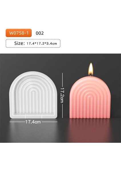 W0758-1 Tarzı Çizgili Sütun Mum Kalıp Geometrik Sütun El Yapımı Koku Balmumu Mum Ev Dekor Için Silikon Kalıp Alçı Süs Kalıp (Yurt Dışından)