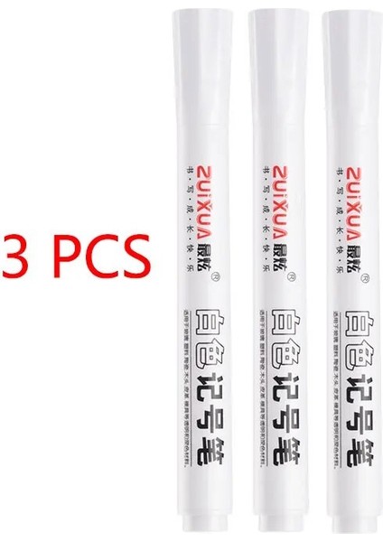 3 Adet 2.0 mm Stil 3 Adetlot Beyaz Işaretleyici Kalemler Grafiti Jel Kalem Fosforlu Yağlı Su Geçirmez Plastik Yazma Çizim Kırtasiye Okul Malzemeleri (Yurt Dışından)
