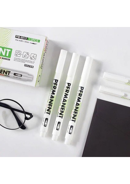 3 Adet 2.0 mm Stil 3 Adetlot Beyaz Işaretleyici Kalemler Grafiti Jel Kalem Fosforlu Yağlı Su Geçirmez Plastik Yazma Çizim Kırtasiye Okul Malzemeleri (Yurt Dışından)