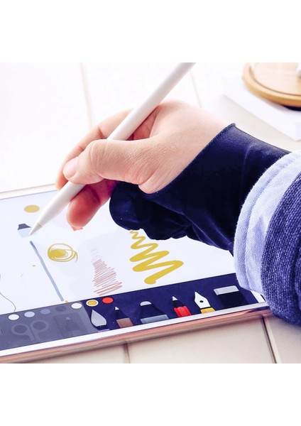 Eldiven 1 Adet Tarzı Ankndo Iki Parmakla Çizim Tableti Stylus Kalem Eldivenleri Kirlenme Önleyici Dokunma Önleyici Ter Geçirmez Ekran Dokunmatik Kalem Eldiven Ipad Pro (Yurt Dışından) modelleri