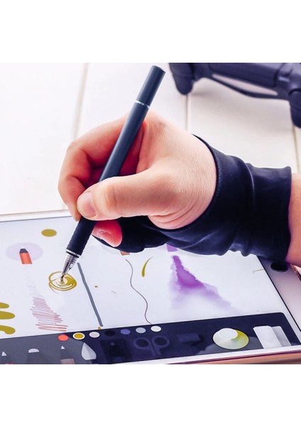 Eldiven 1 Adet Tarzı Ankndo Iki Parmakla Çizim Tableti Stylus Kalem Eldivenleri Kirlenme Önleyici Dokunma Önleyici Ter Geçirmez Ekran Dokunmatik Kalem Eldiven Ipad Pro (Yurt Dışından) indirimleri