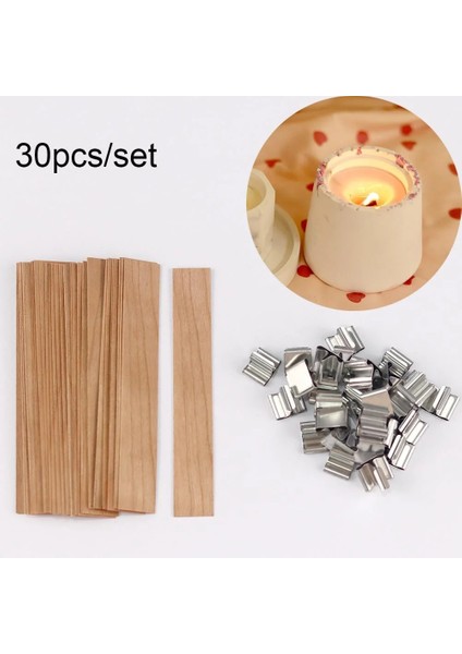 12.5MMX150MM Tarzı Ahşap Mumlar Fitil Dıy Parafin Mum Kavanoz Yapımı Kiti Mum Çekirdek Klip Tabanı ile El Yapımı Dumansız Mum Fitil Çekirdekleri (Yurt Dışından) indirimleri