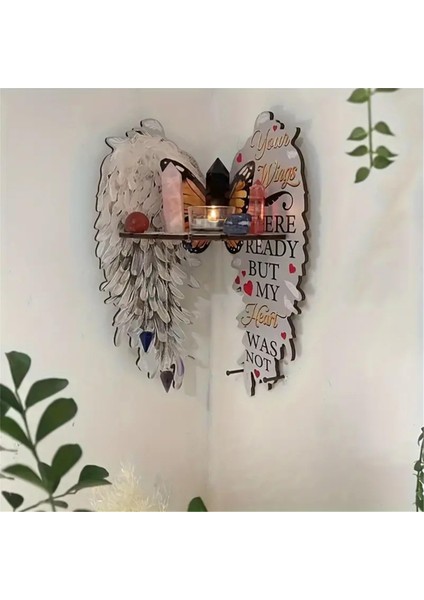 Angelwings Duvara Monte Köşe Rafı Ahşap Yüzen Köşe Rafları Duvara Monte Yüzen Raflar Köşe Rafı Duvara Monte (Yurt Dışından)