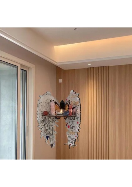 Angelwings Duvara Monte Köşe Rafı Ahşap Yüzen Köşe Rafları Duvara Monte Yüzen Raflar Köşe Rafı Duvara Monte (Yurt Dışından)