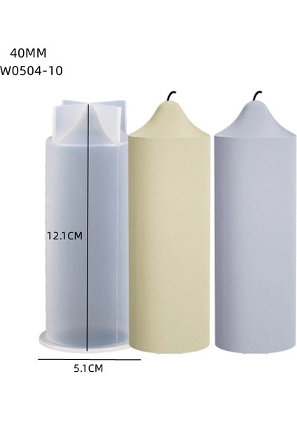 W0504-10 Tarzı Çizgili Sütun Mum Kalıp Geometrik Sütun El Yapımı Koku Balmumu Mum Ev Dekor Için Silikon Kalıp Alçı Süs Kalıp (Yurt Dışından)