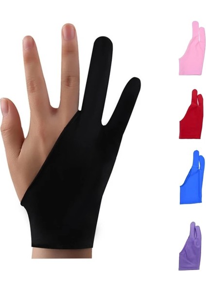 Siyah M Stili 1 Adet Iki Parmak Kirlenme Önleyici Eldiven Sanatçı Çizim Kalemi Grafik Tablet Pad Yağlıboya Zehirli Dokunmatik Ekran Eldiven (Yurt Dışından) fırsatları