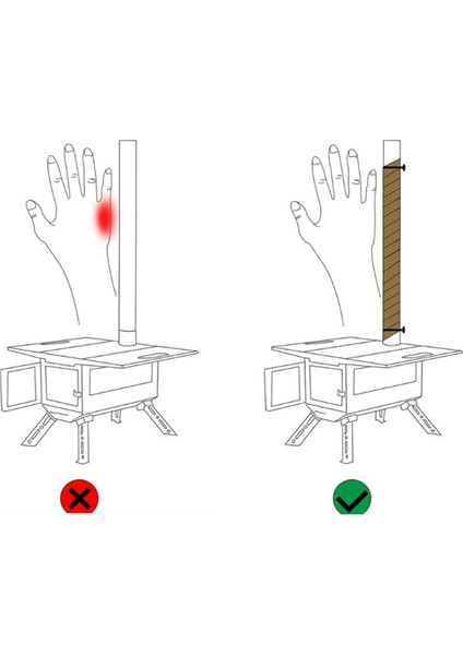 Açık Hava Çadır Sobası Isıya Dayanıklı Bantlı Yangına Dayanıklı Boru 2 Ayarlanabilir Kelepçe (Yurt Dışından) fiyatları