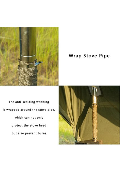 Açık Hava Çadır Sobası Isıya Dayanıklı Bantlı Yangına Dayanıklı Boru 2 Ayarlanabilir Kelepçe (Yurt Dışından) modelleri