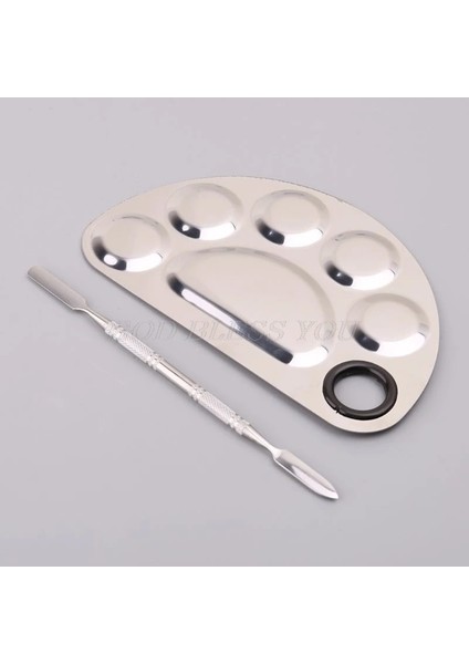 No.1 Tarzı Paslanmaz Çelik Boya Paleti Tepsisi Karıştırma Çubuğu Spatula Seti Nail Art Tedarik Okul Malzemeleri Suluboya Yağlıboya Makyaj (Yurt Dışından)