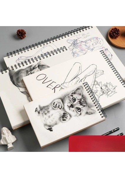 16K 160G Kağıt Stili A5 A4 8k 16K Haki Sketchbook Gsm Spiral Defter Günlüğü Kraft Kağıt Sert Kapak Kroki Suluboya Sanat Malzemeleri (Yurt Dışından)