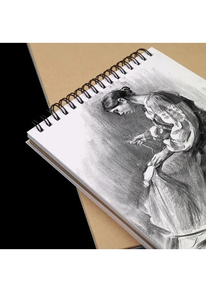 16K 160G Kağıt Stili A5 A4 8k 16K Haki Sketchbook Gsm Spiral Defter Günlüğü Kraft Kağıt Sert Kapak Kroki Suluboya Sanat Malzemeleri (Yurt Dışından)