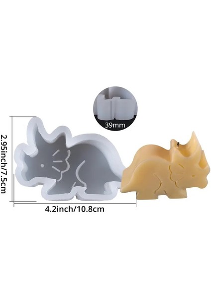 10.8x7.5x3.9cm Stili Dinozor Şekli Silikon Kalıp 3D Hayvan Serisi Silikon Kalıp Epoksi Dıy Masa Üstü Dekorasyon Kil Alçı El Sanatları Kalıp (Yurt Dışından)