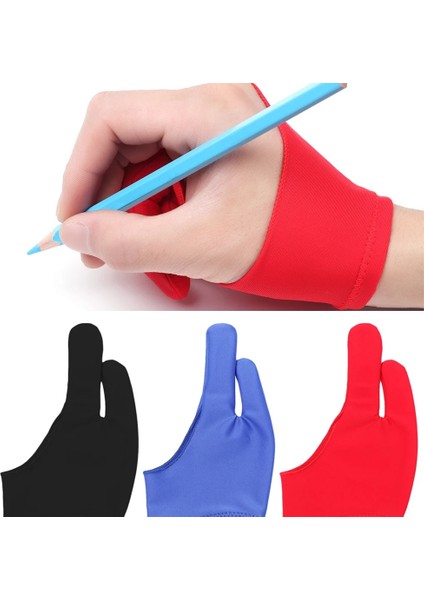 Siyah L Yumuşak 2 Parmak Kirlenme Önleyici Sağ Sol El Eldiven Sweatproof Sanatçı Herhangi Bir Gra Çizim Tableti Için Çizim Eldiven Çizim Kaynağı (Yurt Dışından) indirimleri
