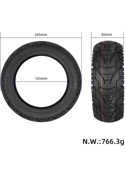 10 Inç 80/65-6.5 Karayolu Lastiği Sıfır 10X Elektrikli Scooter Için Lastik 255X80 10X3 Lastik (Yurt Dışından)