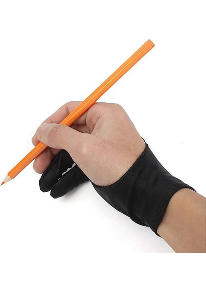Beyaz Stil L Beden Anti-Kirlenme Sanatçı Eldiven Çizim Siyah Beyaz 2 Parmak Boyama Dijital Tablet Sanat Öğrencileri Sanat Lover Için Yazma Eldiven (Yurt Dışından)