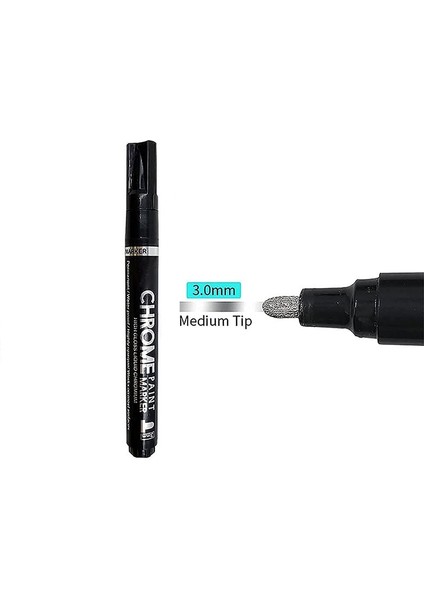 Ayna Işaretleyici-3mm Stili Metalik Kalem Altın Gümüş Reçine Cetvel Kalemi Akrilik Boya Dıy Epoksi Reçine Kalıp Kalıcı Işaretleyici El Yapımı (Yurt Dışından)