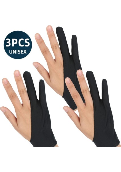 Eldivenler 3 Adet Tarzı Stylus Kalem Eldivenleri Iki Parmakla Çizim Tableti Kirlenme Dokunma Ter Korumalı Kapasitif Ekran Dokunmatik Kalem Eldiven Ipad Telefon (Yurt Dışından)