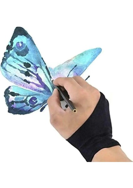 Siyah Iki Parmaklı Siyah Eldiven Anti-Kirlenme Çizim Boyama Sanatçısı Herhangi Bir Gra Çizim Tableti A8E6 (Yurt Dışından) fırsatları